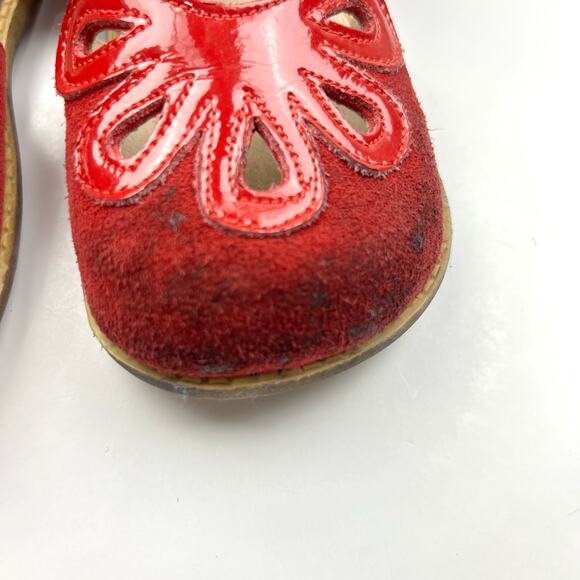 Livie & Luca Red Suede Petal Shoes - Picture 5 of 12